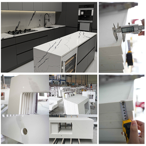 Sản xuất cao cấp calacatta Viola nâu thạch anh Bàn trông giống như đá cẩm thạch - Product Image 6