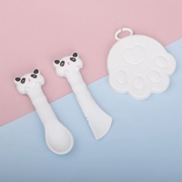 Cuillère-spatule pour nourriture humide pour animaux de compagnie Jusuo, sans BPA, en silicone écologique, forme triangulaire, ouvre-boîte portable pour chats et chiens
