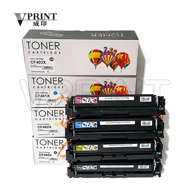201X CF400X CF401X CF402X CF403X C M Y K High Yield Black LaserJet Toner Cartridge for HP LaserJet Pro M252 MFP M277 Compatible