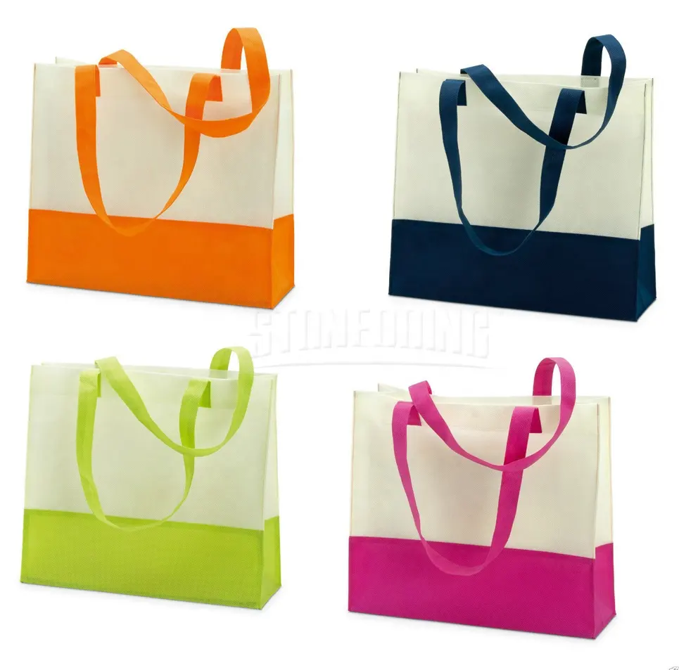 100 Pcs MOQ Can Add Logo Recycled Reusable ECO Custom Non Woven Shopping Bag