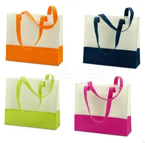 100 Pcs MOQ Può Aggiungere Logo Riciclato Riutilizzabile ECO Personalizzato Non Tessuto Shopping Bag