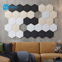 Panneaux muraux acoustiques hexagonaux autocollants en PET, décoration moderne et colorée, insonorisants