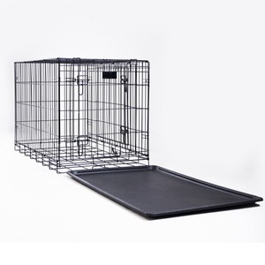 Gabbia per Cani 30 Pollici con Doppia Porta, Trasportino in Metallo Pieghevole Traspirante Stile Europeo con Divisorio, Maniglia e Vassoio in Plastica per Tutti gli Animali - Product Image 2