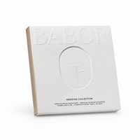 Boîte cadeau personnalisée pour ampoules de sérum, cadre ovale blanc gaufré rose, collection de mariage de la marque Serif, emballage OEM