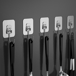 Thickened Transparent Wall Hook Single Hook 20kg Load Capacity Nail Free Drill Free Washable Residue Free No Damage To Walls - Product Image 2