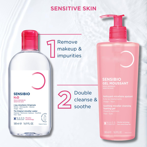 Eau micellaire Sensibio H2O, démaquillant doux et nettoyant visage pour peaux sensibles, sans alcool, apaisant pour le visage et les yeux - Product Image 4