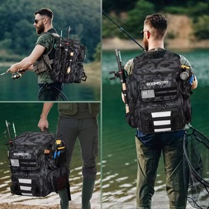 Échantillon gratuit : Sac à dos de pêche, sac à dos pour matériel de pêche avec porte-cannes, grand sac de pêche 600D pour ranger le matériel de pêche - Product Image 3