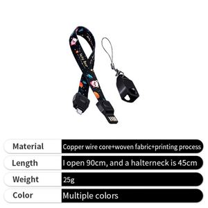 2 in 1 Lanyard <b>Charging</b> <b>Cable</b> Woven Fabric Hanging Neck Fast <b>Charging</b> USB Data <b>Cable</b> for Mobile - Product Image 4