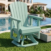 Fauteuil Adirondack en HDPE résistant aux intempéries, pivotant et à bascule, pour patio extérieur, jardin, véranda et terrasse
