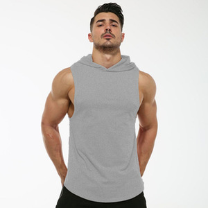 Free Labels Print and hang Tags Wholesale Custom Design or Blank <strong>Sleeveless</strong> Workout Gym <strong>Hoodie</strong> for <strong>Men</strong> - Product Image 4