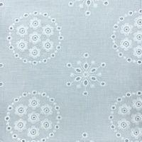 Tissu en coton brodé, dentelle en tulle, uni, teint, à trous pour robe