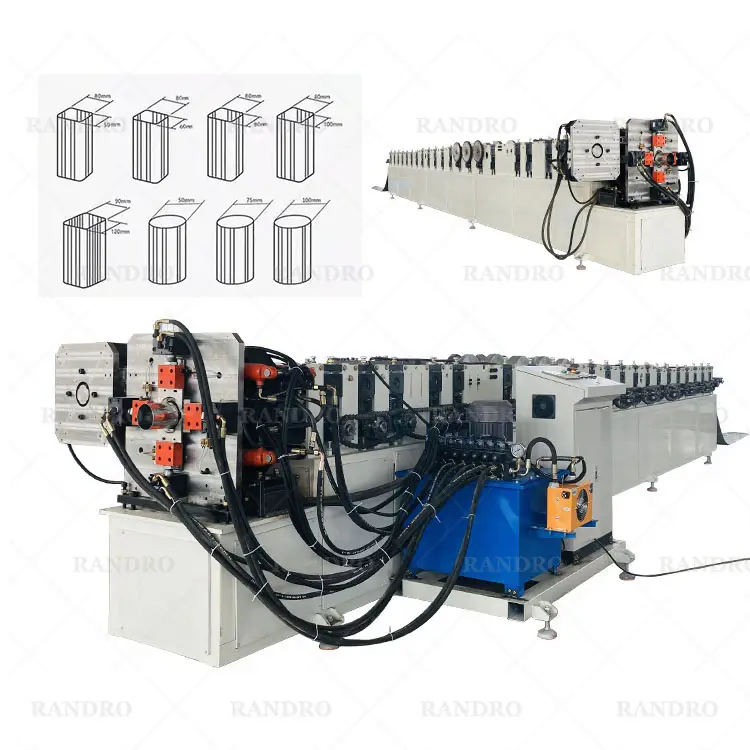 RANDRO Automatic Down Pipe Elbow Gutter & Square Downspout Roll Forming Machine for Steel Buildings