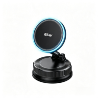 Support de chargeur de voiture sans fil universel 25W à charge rapide avec ventouse à vide 360° °   Support de téléphone magnétique réglable pour voiture avec chargeur