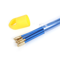 Kit de tire-câble en fibre de verre transparente de 4 mm bleu avec connecteurs en laiton pour le tirage de câbles dans les conduites murales