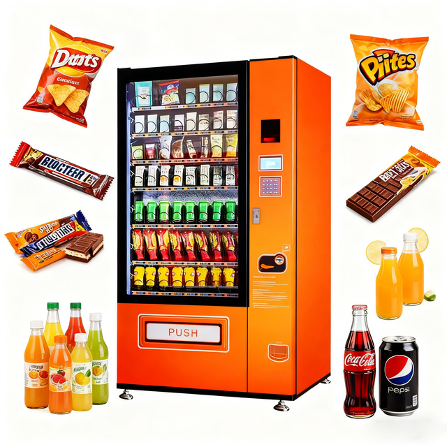 Capacity 200-800 Compressor Cooling Durable Design Credit Card Payment 110-240V Voltage 1 Year Snack Beverage Vending Machine