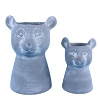 Jolies jardinières en céramique en forme de tête de chien, design classique durable, pour plantes de jardin, marque personnalisée