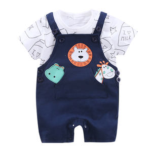 Ropa de Bebé Recién Nacido, Conjunto de Ropa Neonatal de Verano de Manga Corta a la Moda - Product Image 3