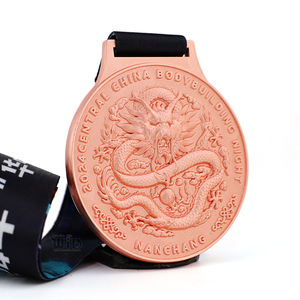 주문제작 금 은 동 메달, 보디빌딩 체조 피트니스 대회용 리본 포함 원형 저렴한 상 메달 - Product Image 2