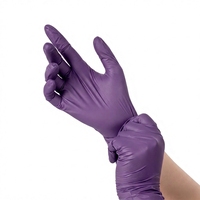 Gants en nitrile jetables Brillink pour usage domestique, couleur violette, sans poudre, sans latex, imperméables, compatibles écrans tactiles, durables, taille moyenne, qualité alimentaire