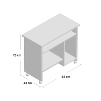 Plateau de clavier en MDF de 83 cm de large avec roulettes, rangement CPU et base en H pour table d'ordinateur à usage résidentiel et commercial flexible