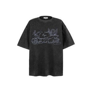 T-shirt à manches longues décontracté et ample pour hommes et femmes, tendance automne, marque tendance, t-shirt à lettres graffiti, haut à col rond - Product Image 1