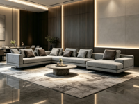 Canapé modulaire en tissu moderne de luxe, taille et couleur personnalisées pour villa, maison, appartement, salon