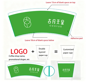 Thiết Kế Logo Dùng Một Lần Phân Hủy Sinh Học Latte Cà Phê Cốc Giấy Cho Uống Nóng Đôi Tường Cách Nhiệt Dày Boba Trà Cốc Giấy - Product Image 1