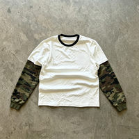 T-shirts en coton de haute qualité avec logo personnalisé, vêtements de rue, t-shirt de marque, imprimé camouflage, t-shirt à manches longues pour marque