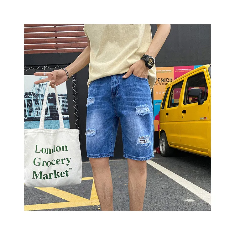 Factory Hot Sales Hot Style Blau Stretchy Durable Biker Baggy Ripped Sport Herren Jeans hose