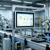 Panel PC Industrial con Pantalla Táctil Android Windows Todo en Uno, Computadora Integrada para Automatización de Línea de Producción, Sistema de Control CNC