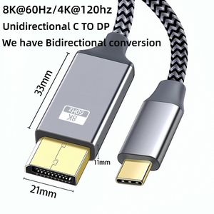 Câble DFX 8K Type C vers <span class=keywords><strong>DisplayPort</strong></span> 1,8 m 4K 144 Hz tressé USB C vers DP pour MacBook Surface Moniteur de jeu Projecteur Écran - Product Image 2