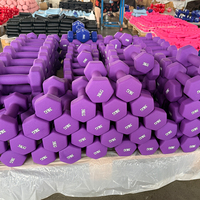 Haltères hexagonaux en fonte trempée PVC de qualité supérieure, antidérapants, légers, plusieurs tailles, pour femmes, fitness à domicile