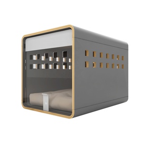 Gabbia per Cani da Interno Pieghevole e Richiudibile in Acrilico Trasparente con Telaio in Legno, Arredo di Design Moderno e Personalizzato - Product Image 6