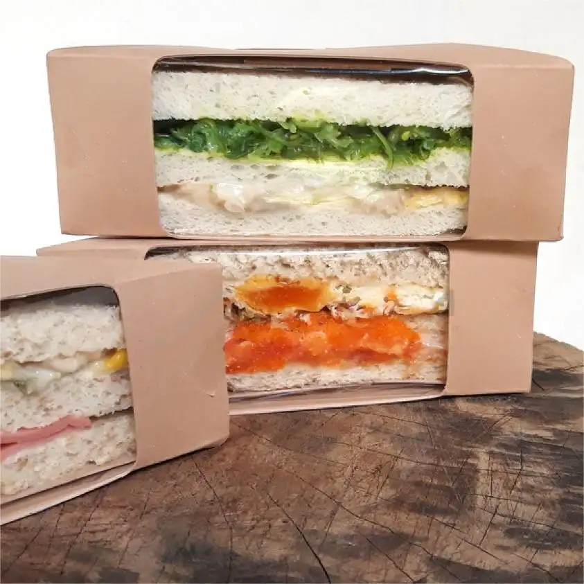 Fabrikanten Wegwerp Sandwich Papier Doos Afhaalmaaltijden Fastfood Container Bento Food Sandwich Verpakking