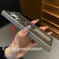 Étui de charge magnétique sans fil pour Samsung Galaxy S25 S23 Ultra S24 Plus FE avec support pliable et finition mate