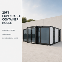 Maison conteneur extensible de 20 pieds, maison préfabriquée portable, unité de logement modulaire en kit