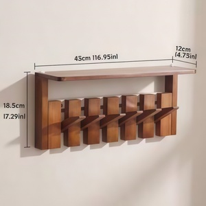 Porte-manteau mural en bois à touches <span class=keywords><strong>de</strong></span> piano, gain <span class=keywords><strong>de</strong></span> place, portable, pour entrée, salon, salle <span class=keywords><strong>de</strong></span> bain, <span class=keywords><strong>cuisine</strong></span> - Product Image 6