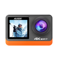 Kamera aksi olahraga WIFI Mini 4K 1080P, kamera jempol olahraga tahan air 30M kerah kucing hewan peliharaan 4K 30FPS Video resolusi