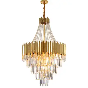 Modern Chandelier Crystal Lights Luxury Prisms Chandelier For High Ceiling