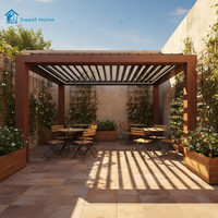 Pergola bioclimatique en aluminium Sweet Home, grande taille, robuste, avec toit à lames motorisé sur mesure, solution tout-en-un pour terrasse extérieure