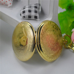 Reloj de Bolsillo Retro Antiguo para Hombre, Reloj Dorado con Números Árabes Luminosos, Movimiento de Cuarzo, Colgante, Regalo de Navidad - Product Image 6