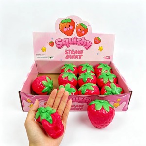 Jouet Squishy Fraise en PU à Rebond Lent, Simulation de Fruit, Balle Souple à Presser, Anti-Stress et Décompression – Vente Chaude - Product Image 2