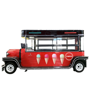 Camión de Comida con Certificación CE 2025 en Venta en Europa, Carrito de Venta Ambulante de Pizza y Helados Retro, Quiosco de Cocina Callejera Vintage Móvil - Product Image 2