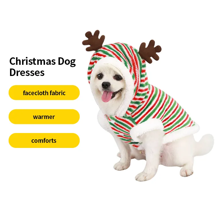 Sıcak kış Pet giysi üreticisi özelleştirilmiş kişiselleştirilmiş tasarım stilleri noel kış evcil köpek kıyafeti giysi
