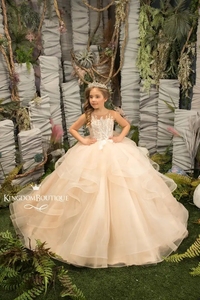 Vestidos vintage <span class=keywords><strong>2023</strong></span> para niñas de las flores para bodas, con encaje aplicado, volantes, sin mangas, para <span class=keywords><strong>comunión</strong></span>, cumpleaños, sesión de fotos. - Product Image 6