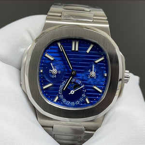 Relojes mecánicos de lujo de diseño de gama alta al por mayor, reloj de cuero de cerámica con esfera de cristal azul, reloj de negocios elegante con esfera circular - Product Image 1