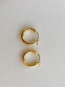 Xinfly 18K Solid Gold Hollow Hoop Earrings Fine Jewelry <b>Huggie</b> Earrings for Women for Wedding or Gift - Product Image 2