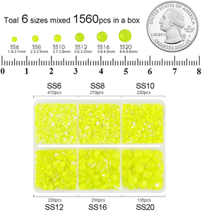 ชุดคริสตัลตกแต่งเล็บแบบผสม 1560 ชิ้น ขายส่ง คริสตัลไรน์สโตนแบบหลังแบน ชุดอุปกรณ์ตกแต่งเล็บแบบไม่ใช้ความร้อน สำหรับตกแต่งเสื้อผ้า - Product Image 2