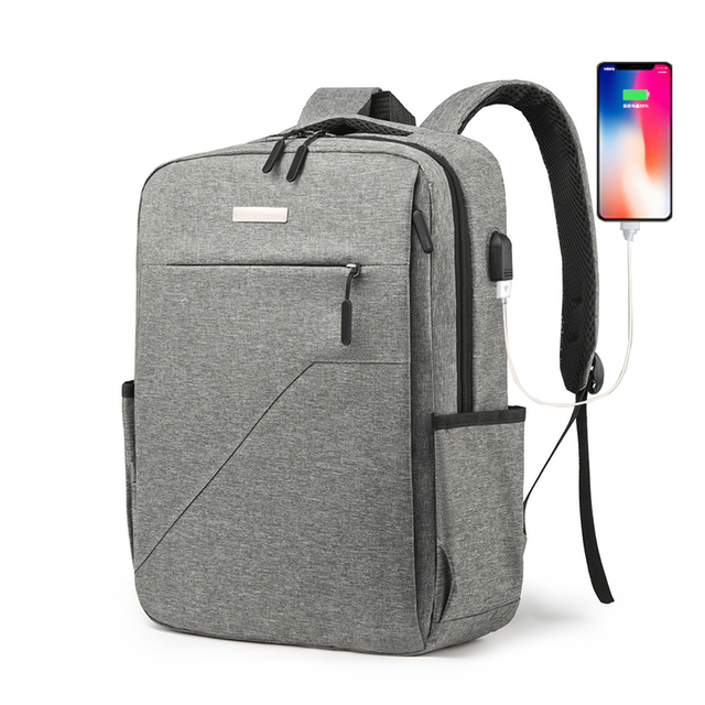 Customized New 15.6-Inch Business Travel Waterproof Nylon Laptop Backpack with USB Charging Port for Men and Women