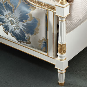 Pháp Phong Cách Đồ Nội Thất Phòng Ngủ Màu Xanh Hoa Vải Vua Kích Thước Giường Sang Trọng Cổ Điển Rắn Gỗ Giường - Product Image 5